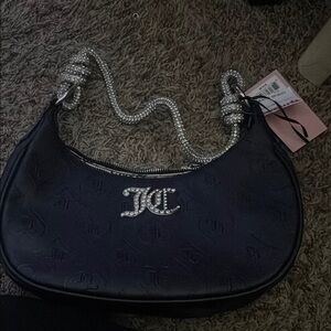 Juicy Couture Black Mini Bag with Silver Accents